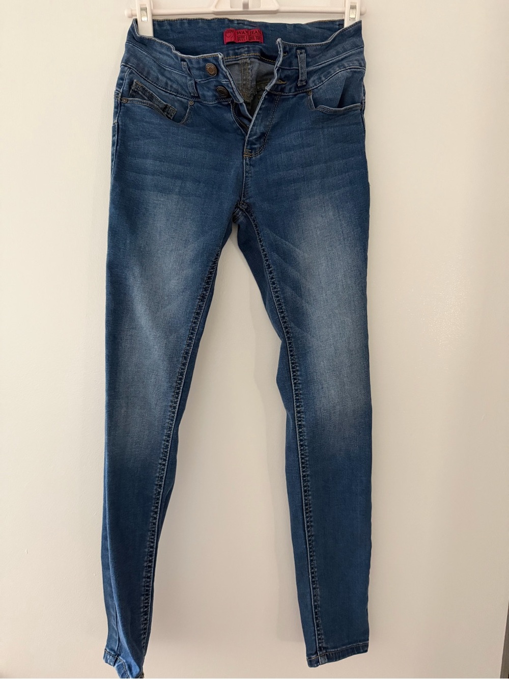 Wax Jean Mid Blue Skinny Stretch Jeans